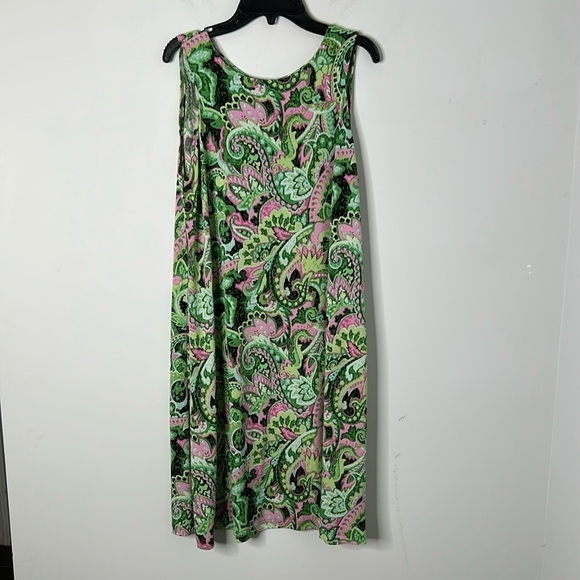Clara Sun Woo Dresses & Skirts - Clara Sun Woo Green Floral Paisley Sleeveless Jersey Dress